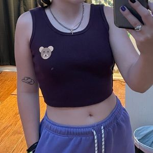 MAROON BEAR TANK TOP